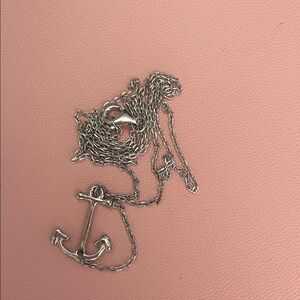 Silver Anchor Pendant Necklace - Silver